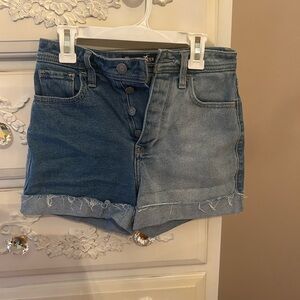 Hollister Blue Two-Tone Jean Shorts